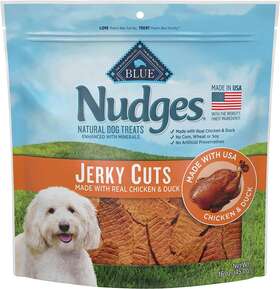 804289 Blue Buffalo Company Ltd Nudges Jerky Cuts Natural Dog Treats Chicken And Duck 16oz Bag