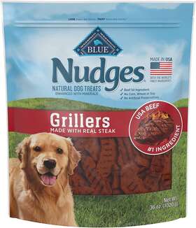 804298 Blue Buffalo Company Ltd Nudges Grillers Natural Dog Treats Steak 36oz Bag
