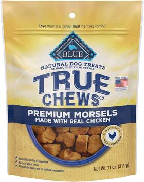 804530 Blue Buffalo Company Ltd True Chews Premium Morsels Natural Dog Treats Chicken 11 Oz Bag