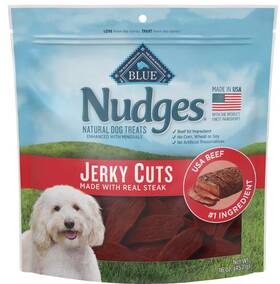 Blue Buffalo Company Ltd 840243147694 Nudges Jerky Cuts Natural Dog Treats With Beef - 16oz