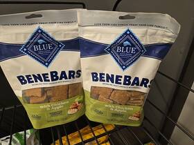 Blue Buffalo Company Ltd 840243150465 Benebars Natural Dry Dog Treats Chicken And Apple 2 X 9oz. Exp 11/25