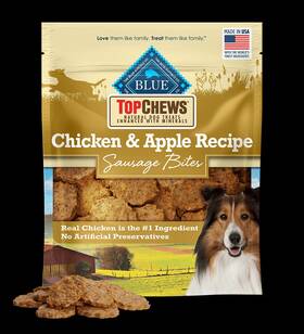 Zyghm20200909259 Blue Buffalo New Top Chews Chicken And Apple Sausage Bites Dog Treats 40 Ounce