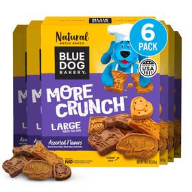 24064 Blue Dog Bakery 6/20oz Natural Treats More Crunch Large Assorted Flavors 18oz