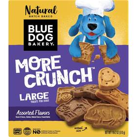 Blue Dog Bakery 659223240641 Natural Treats More Crunch Large Assorted Flavors 18oz Box 1