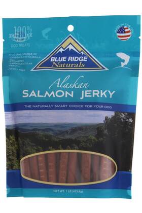 Blue Ridge Naturals 637255600022 Oven Baked Salmon Jerky Dog Treats 1lb Bag