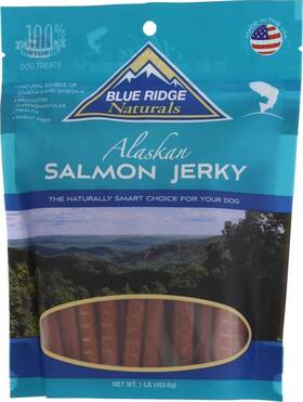 60003 Blue Ridge Naturals Fba Oven Baked Salmon Jerky Dog Treats 1lb Bag