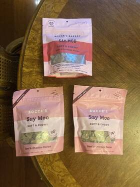 Bocce S 810140530417 Bocces Bakery Lot Of 3 Say Moo Beef And Cheddar Soft Chewy Dog Treats Read