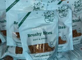 Bocce S 850012629641 6x Bocces Bakery Brushy Bites Dog Treats 6oz 36oz Total Apple And Mint Bb 1/25