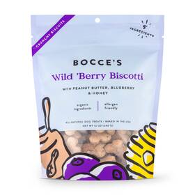 Bocces Bakery 850038855352 All-natural Small Batch Organic Dog Treats Wild Ftberry Bisc