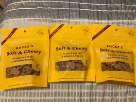 Bocces Bakery 857155007459 Bocce S Soft&chewy Natural Dog Treats Peanut Butter Banana 3 Bags 6 Oz