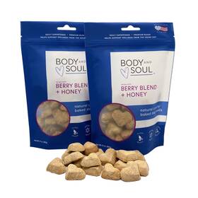 Body And Soul 850044337040 Berry Blend Honey Crunchy Dog Treats - Superfood Biscuits Baked With Oats B