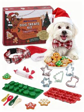 Boneitup 197644389735 Dog Treat Kit For Christmas 2 Silicone Edition Cookie Molds 5 Co