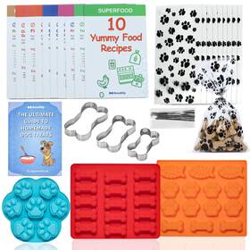 K003-fba Boneitup Dog Treat Making Kit All-in-one Diy Cookie Set With Reusable 3 Silicone