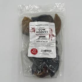 Bones & Chews 192268119560 Brand New And 10ct All Natural Cow Beef Hooves - Made In The Usa