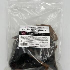 Bones & Chews 192268145828 Brand New And Cheese Bacon All Natural Flavored Filled Beef Hooves