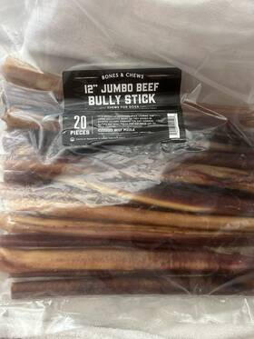 Tb1000486 Bones Chews Bones-chews- 20 -12 Inch Jumbo Beef Bully Stick Exp-7-27