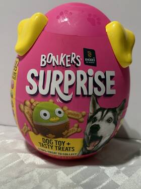 125122 Bonkers Surprise Dog Toy With Tasty Treats Biscuits Plush Collection New