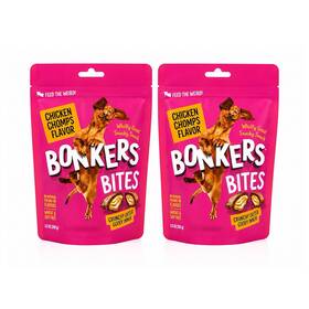 23325 Bonkers Chicken Chomps Flavor Dog Biscuits Crunchy Gooey Pack Of 2