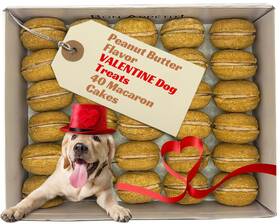 Bonne Et Filou 850011460627 Dog Treats Peanut Butter Cupcakes Gourmet Macaron Cakes 40 Count Bulk Pack