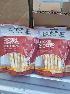 Boone 190623171390 Chicken Wrap Twist Dog Treats 2 Bags Free Shipping 6/26