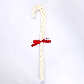 Boots & Barkley 191907959697 Natural Rawhide Braided Candy Cane Beefhide Dog And - 5.3oz