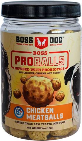 02615 Boss Dog Proballs Meatball Treats For Dogs And Cat Chicken Recipe 6 Oz Jar