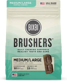 Boulder Organics 313045229252 Bixbi Natural Dog Dental Care Chews Oral Health Treats For Medium/large Siz