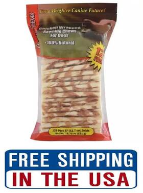 Branded 445025222298 Canine Chews Chicken-wrapped Rawhide For Dogs 125 Ct. Free Shipping