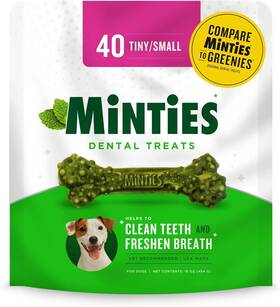 Branded 726084722392 Dental Chews For Dogs 40 Count Vet-recommended Mint-flavored Treats Tiny/s