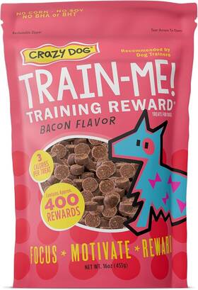 Cl250 Branded Crazy Dog Train-me Training Reward Treats Bacon Regular - 16 Oz