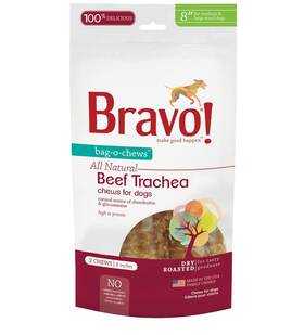 Bra74078 Bravo Beef Trachea Dog Chews 8 Inch 2 Count For Medium And Large Breed Dogs