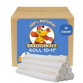 Brazilian Pet 810013320237 All Natural Treats Rawhide Retriever Beefhide Rolls Dog Chews Bones Single I