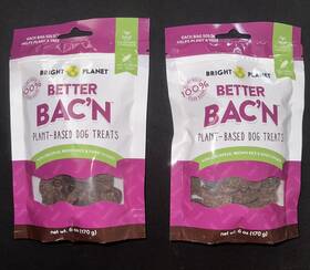 Bright Planet Pet 860005968008 2pk Better Bacftn 100% Plant-based Vegan Dog Treats 6oz