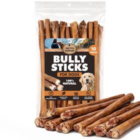 Brutus & Barnaby 850062066021 And Jumbo Bully Sticks For Dogs 10 Count Thick Long Lasting Che