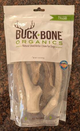 Buck Bone Organics 742574238082 New/sealed Dee Antler Dog Chews For Dogs 1 Lb Usa