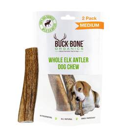 Buck Bone Organics 850032451208 Dog Chews Elk Antlers For Dogs Long Lasting Medium