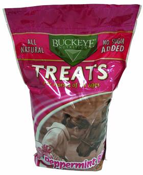 37824 Buckeye Nutrition All-natural No Sugar Added Peppermint Bits Treats For Horses 4 Pounds