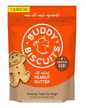 Buddy Biscuits 693804125088 2 Lb Bag Of Crunchy Dog Treats Made With Peanut Butter
