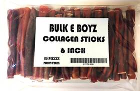 Bulk E Boyz 817172018036 All Natural Collagen Sticks 6 Inch. 50 Ct Package