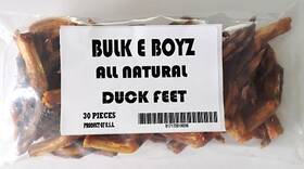 Bulk E Boyz 817172018098 All Natural Slow Roasted Duck Feet 30 Ct Package
