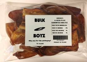 Bulk E Boyz 817172019217 All Natural Slow Roasted Jumbo Pig Ears 10 Ct Package