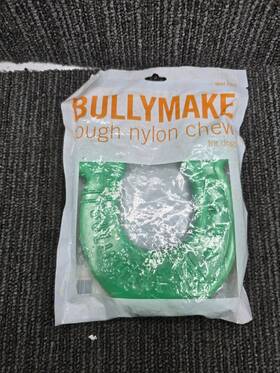 Bullymake 686960001174 Green Tough Chew Horseshoe Toy For Dogs Durable Nylon Dog Toys