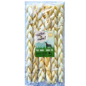 Bullysticks & More 860012040261 And Beef Cheek Braids For Dogs 10-12 Inch 2.37 Ounce Pack Of 6