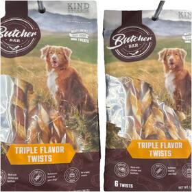 Krb017 Butcher Bar Triple Flavor Twists Meaty Chews Chicken Beefhide Porkhide