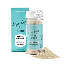 Bye Dog Breath 195893055968 Dental Powder Vet Formulated - Cleans Teeth Freshens Fights Pl