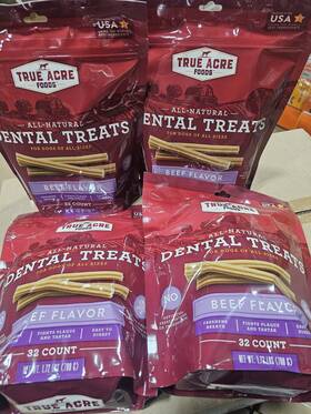 Cadet 192268145057 4 X True Acre Foods All-natural Dental Treats 32 Ct Beef Flavor All Natural