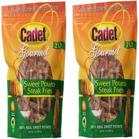 B01m0x00ul Cadet 2 Pack Sweet Potato Steak Fries Dog Snack - 2-pound Each