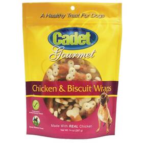 C07201 Cadet Premium Gourmet Chicken With Biscuit Wraps Treats 14 Ounces