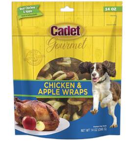 C07209 Cadet Gourmet Chicken And Apple Wrapped Dog Treats Wraps - Healthy Natural A