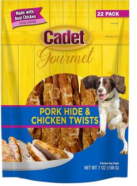 C70407 Cadet Gourmet 5-inch Pork Hide Twist Chew Sticks Long-lasting And Natural